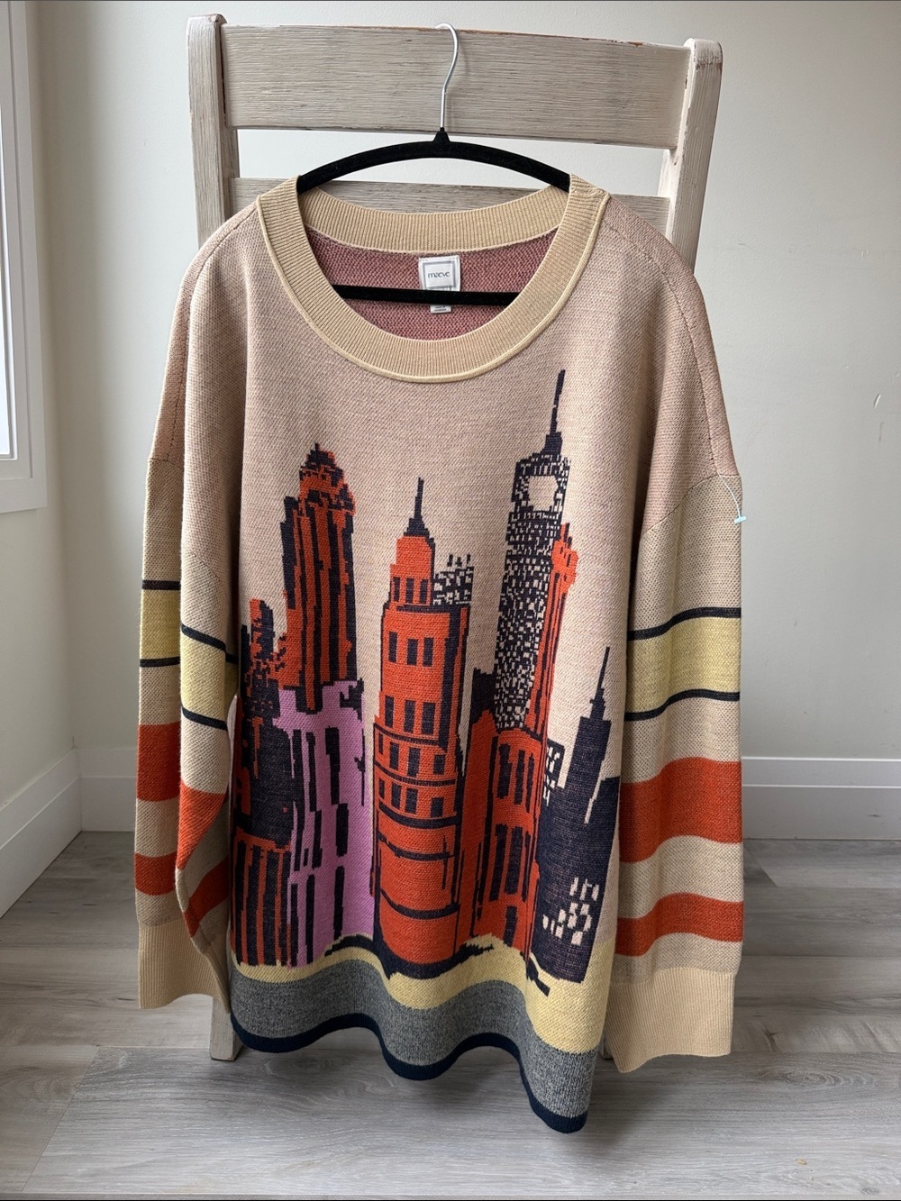 Anthropologie Maeve City Life Skyline Long-sleeve Pullover